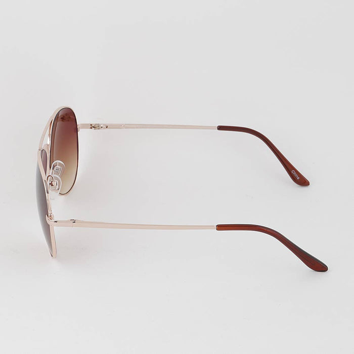 Classic Brown Lens Tinted Aviator Sunglasses
