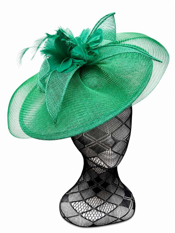 Clover Green Floral Disc Hairband Fascinator