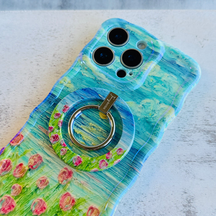 Coastal Bloom Wavy Luxe MagSafe Case for iPhone — ✨ ✨ Premium Features & Benefits Signature Wavy Luxe Design — The trendy, sculpted wave border frames the artwork beautifully while providing an ergon