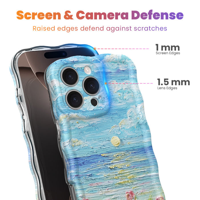 Coastal Bloom Wavy Luxe MagSafe Case for iPhone — ✨ ✨ Premium Features & Benefits Signature Wavy Luxe Design — The trendy, sculpted wave border frames the artwork beautifully while providing an ergon