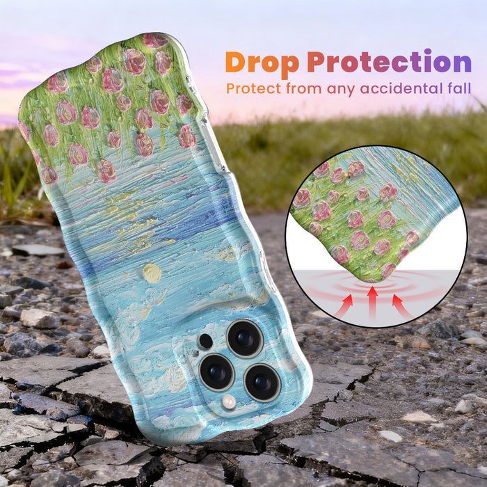 Coastal Bloom Wavy Luxe MagSafe Case for iPhone — ✨ ✨ Premium Features & Benefits Signature Wavy Luxe Design — The trendy, sculpted wave border frames the artwork beautifully while providing an ergon