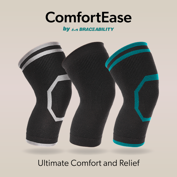 Experience ultimate comfort and relief from knee pain with the ComfortEase knee pain relief sleeve by BraceAbility.