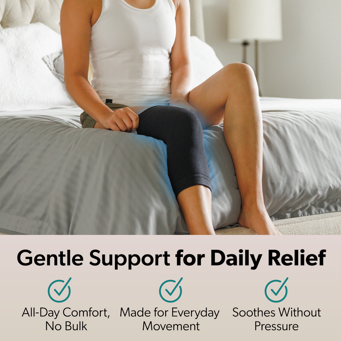 Lightweight compression knee sleeve for women and men for all-day support without the unwanted pressure
