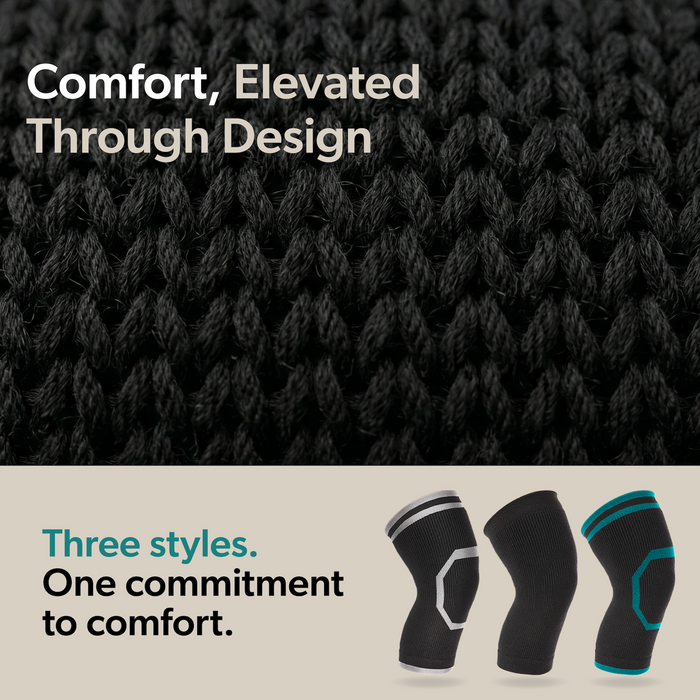The BraceAbility ComfortEase is a high quality, premium knee sleeve offered in three unique design styles