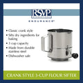 Crank Flour Sifter 3 Cup