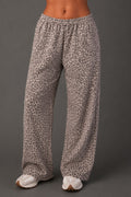 Cream & Brown Leopard Sweatpants