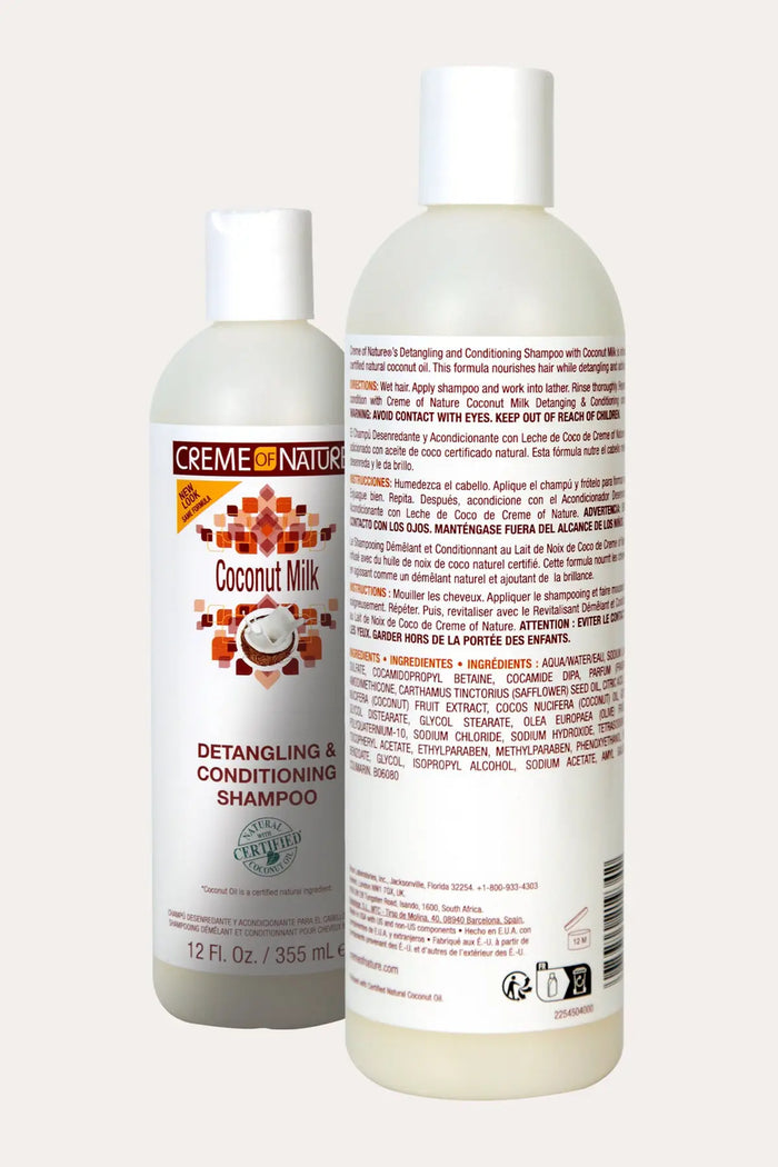 CREME OF NATURE COCONUT MILK DETANGLING & CONDITIONING SHAMPOO 12oz CREME OF NATURE