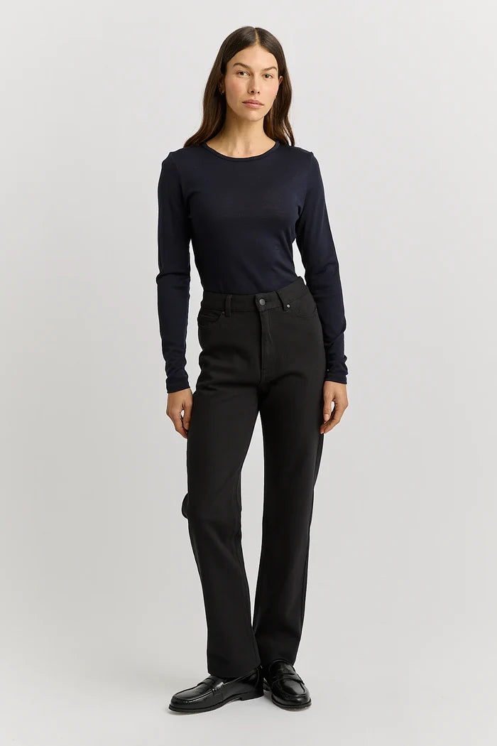 CREW MERINO TEE | French Navy - Darling & Domain