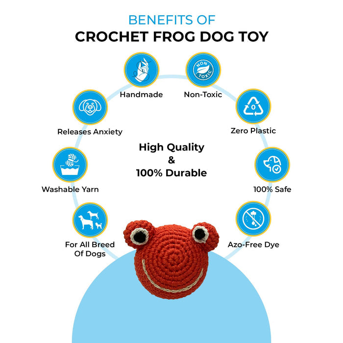 Crochet Frog Dog Toy - Captain Zack