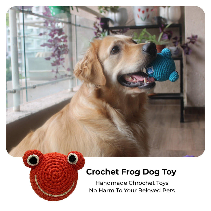 Crochet Frog Dog Toy - Captain Zack