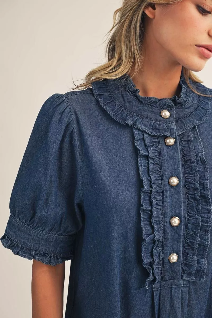 Denim Days Tiered Mini Dress