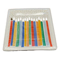 DESIGN Square Dessert Plates - Birthday Candles - 8-Pack