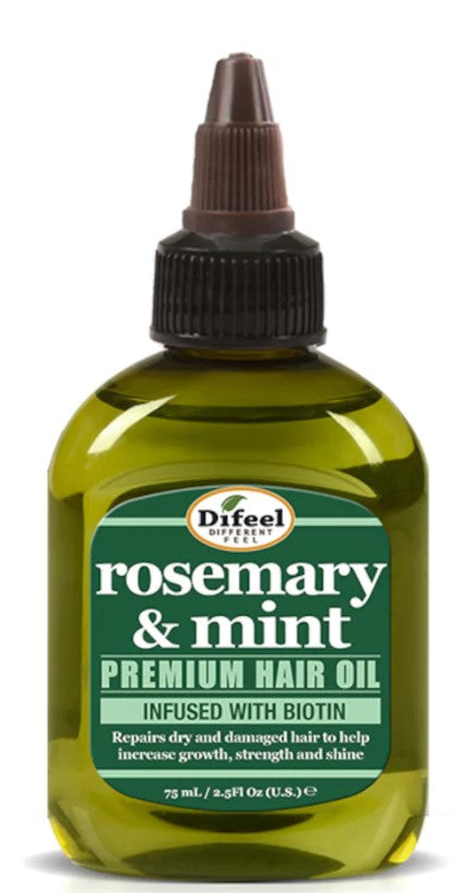 DIFEEL ROSEMARY AND MINT PREMIUM HAIR OIL WITH BIOTIN 2.5 OZ. - Palms Fashion Inc.