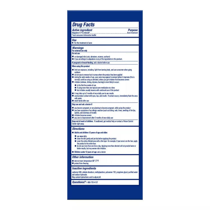 Differin Gel 0.1% Adapalene Acne Treatment – 1.6 oz - 12 Pack