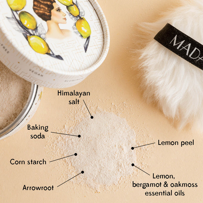 DISCONTINUED - Le Petit Lemon and Bergamot Powder: Deodorant, Body Powder, Dry Shampoo | Madame Lemy