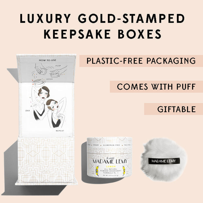 DISCONTINUED - Le Petit Lemon and Bergamot Powder: Deodorant, Body Powder, Dry Shampoo | Madame Lemy