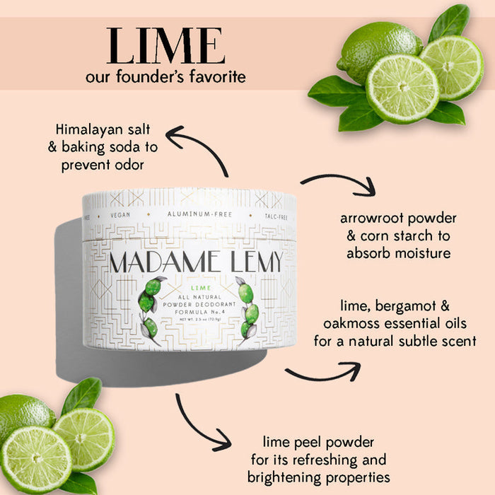 DISCONTINUED -  Le Petit Lime and Bergamot Powder: Deodorant, Body Powder, Dry Shampoo | Madame Lemy