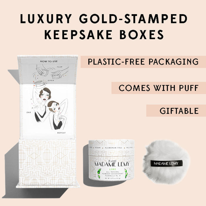 DISCONTINUED -  Le Petit Lime and Bergamot Powder: Deodorant, Body Powder, Dry Shampoo | Madame Lemy