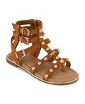 Dkny Big Girls Studded Sandals - Cognac