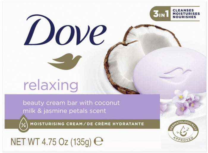 Dove Relexing Beauty Cream Bar Coconut Milk And Jasmine Petals(Imported )(UI) 135g