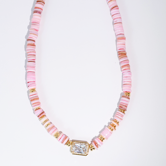 Dream Pop Gemstone Necklace: Pink