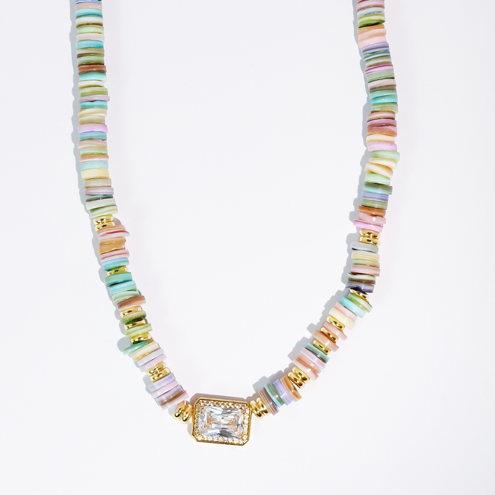 Dream Pop Gemstone Necklace: Pink