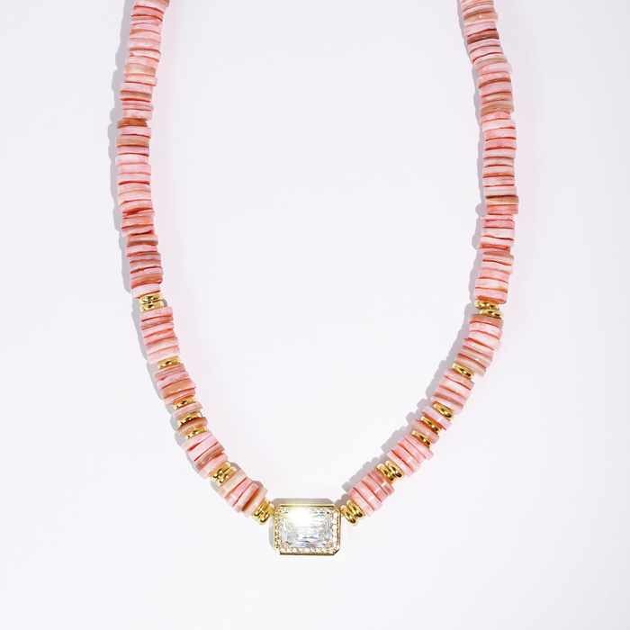 Dream Pop Gemstone Necklace: Pink