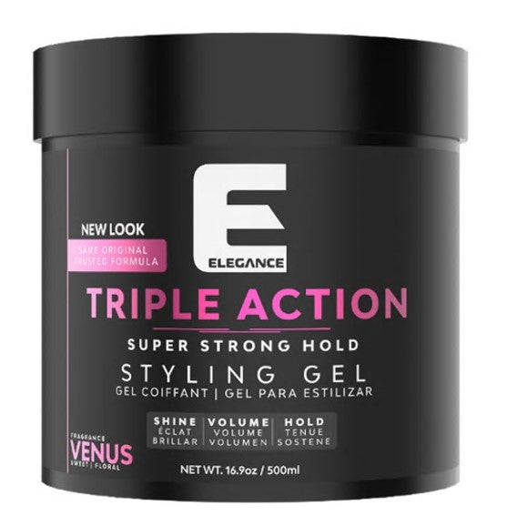 Elegance Triple Action - Super Strong Hold Hair Gel - 500 ml - Palms Fashion Inc.