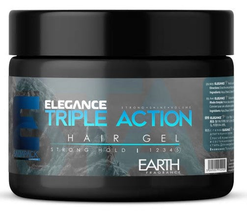 Elegance Triple Action - Super Strong Hold Hair Gel - 500 ml - Palms Fashion Inc.