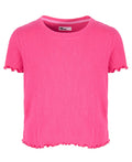 Epic Threads Big Girls Solid-Color Textured T-Shirt- Pink Lightning