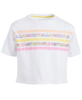 Epic Threads Big Girls Striped Graphic Boxy Top - Bright White
