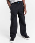 Epic Threads Boys Nylon Cargo Pants with Reinforced Knees - Deep Black