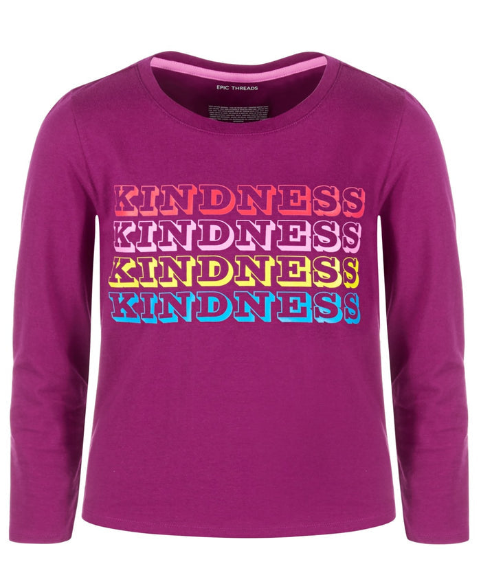 Epic Threads Girls Kindness Graphic T-Shirt- Magenta Purple u