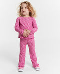 Epic Threads Girls Long-Sleeve Space-Dyed Ribbed T-Shirt- Pink Orchid