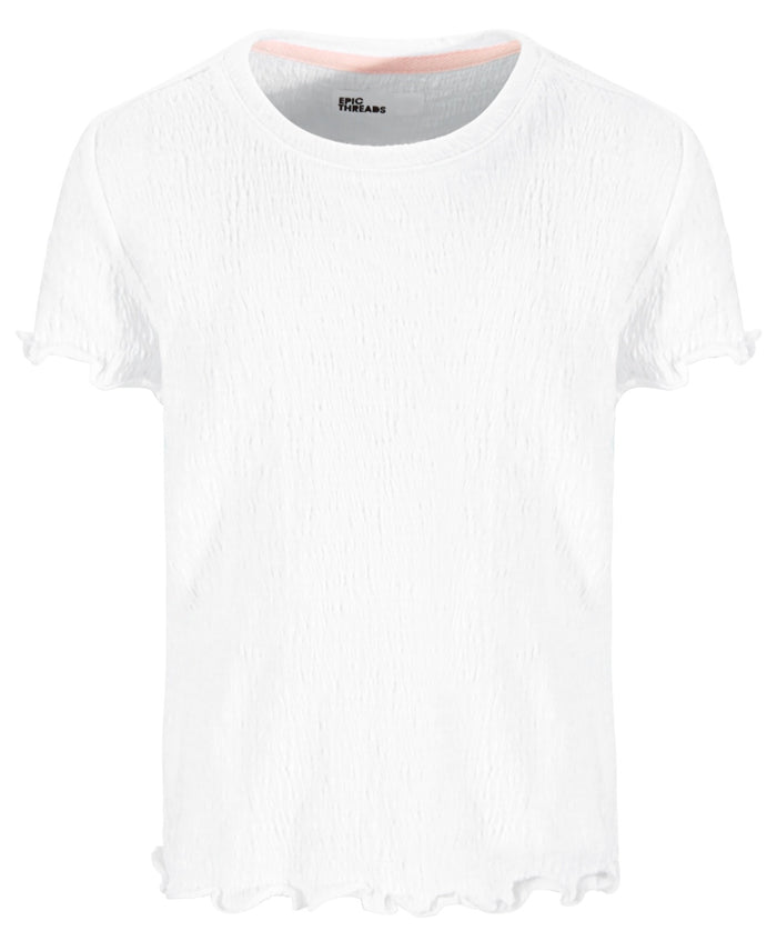 Epic Threads Girls Solid-Color Textured T-Shirt - Bright White