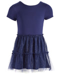 Epic Threads Toddler Girls Glitter Tulle Dress- Medieval Blue
