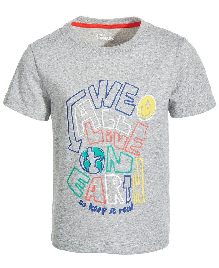 Epic Threads Toddler & Little Boys We All Live on Earth Graphic T-Shirt
