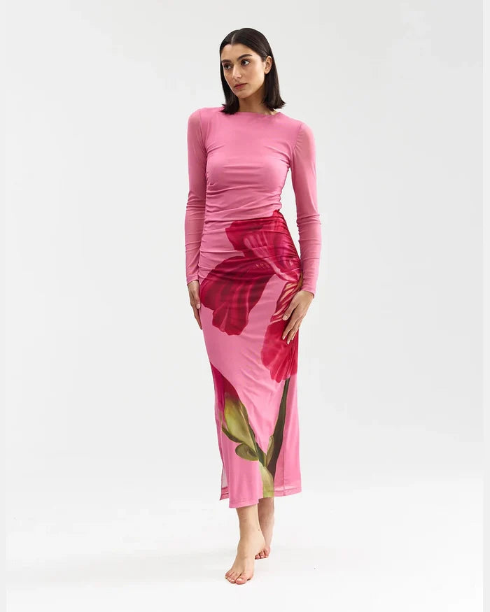 EZLI MESH DRESS in Dusty Iris by Aston Studio