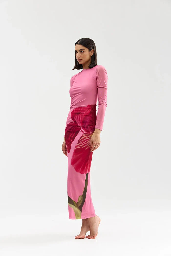 EZLI MESH DRESS in Dusty Iris by Aston Studio