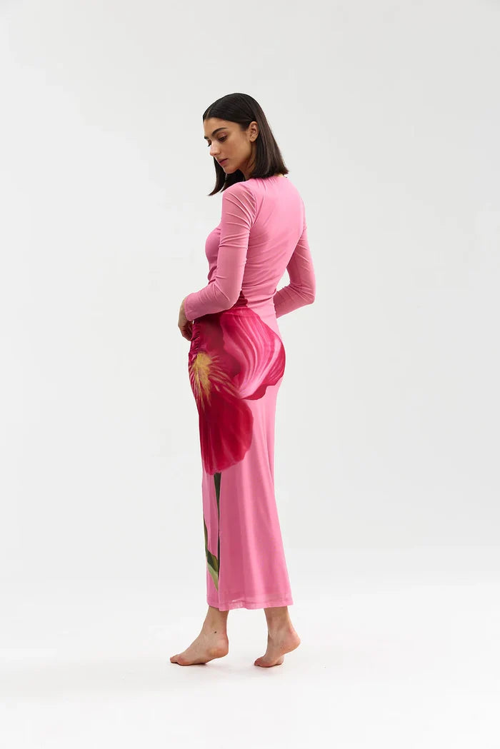 EZLI MESH DRESS in Dusty Iris by Aston Studio