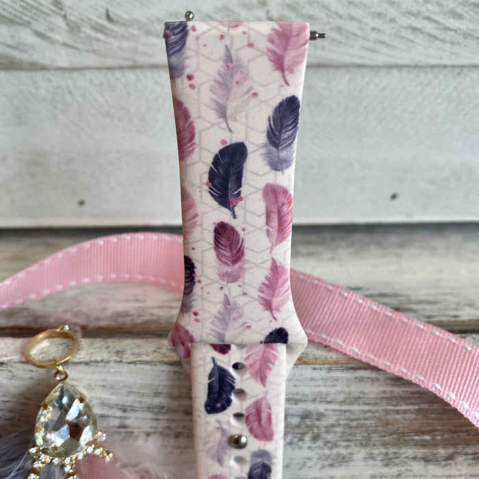 Feather Print Silicone Band For Samsung Watch - Fancy Bands