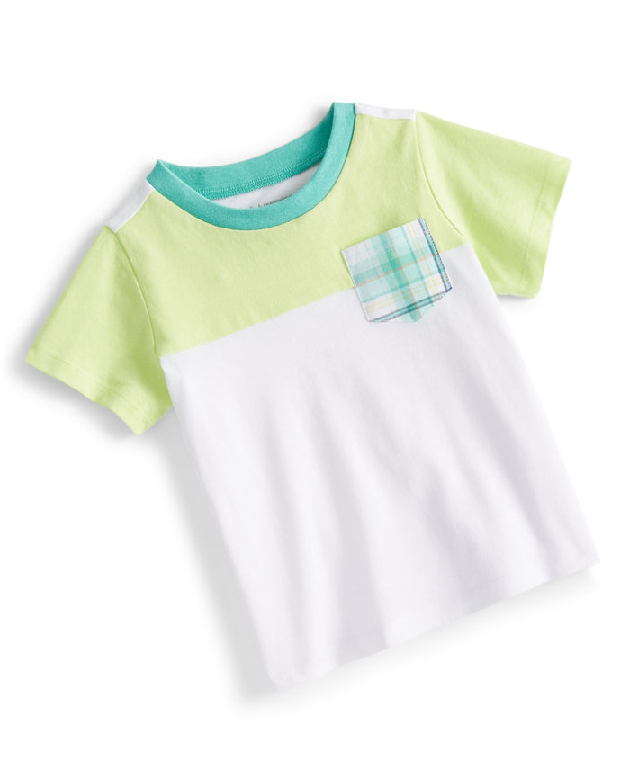 First Impressions Baby Boys Colorblock T Shirt - Lime Peel
