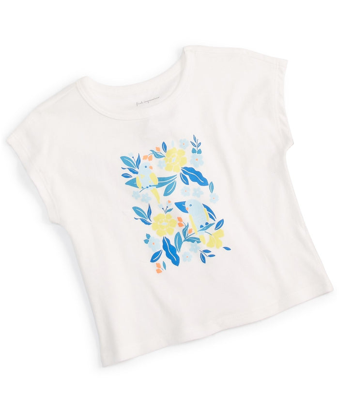 First Impressions Baby Girls Jungle Hangout Graphic T-Shirt - Angel White
