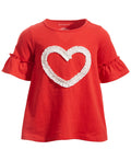 First Impressions Baby Girls Red Ruched Heart Tunic Shirt