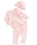First Impressions
Baby Girls Solid Soft Rib Hat, Top and Pants, 3 Piece Set