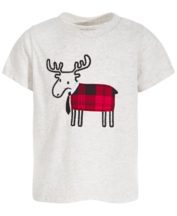 First Impressions Mix and Match Baby Boy Short Sleeve Elk Tee