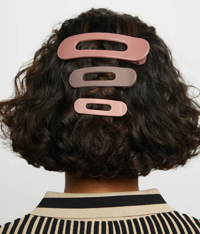 Flat Lay Claw Clip Set • 3pc Comfortable Hair Clips for Everyday Styling