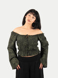Flowy Peasant Blouse | Forest-Image 1