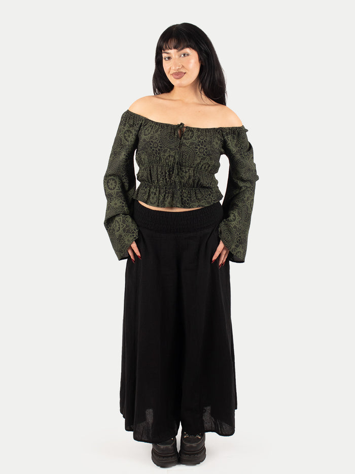 Flowy Peasant Blouse | Forest-Image 4