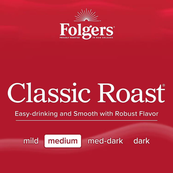 Folgers Classic Roast Instant Coffee Crystals, 16 oz - 3 Pack